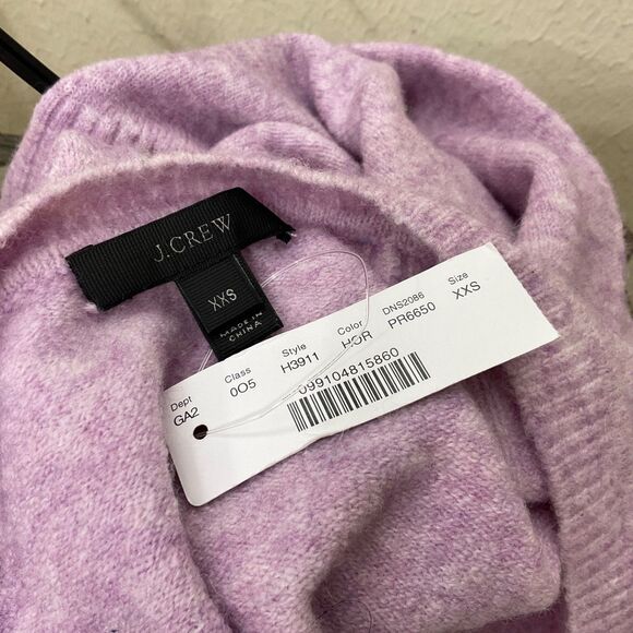 NWT J. Crew V-neck Sweater Alpaca Wool Blend women’s XXS light purple soft - Picture 6 of 13